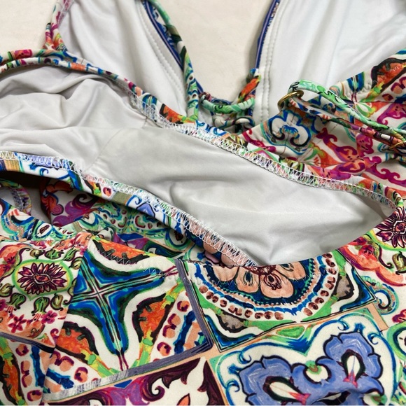 Nanette Leapore Positano Italian print one piece swimsuit. Size small - Picture 8 of 12